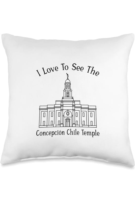 Concepcion Chile Temple Throw Pillows - Happy Style (English) US