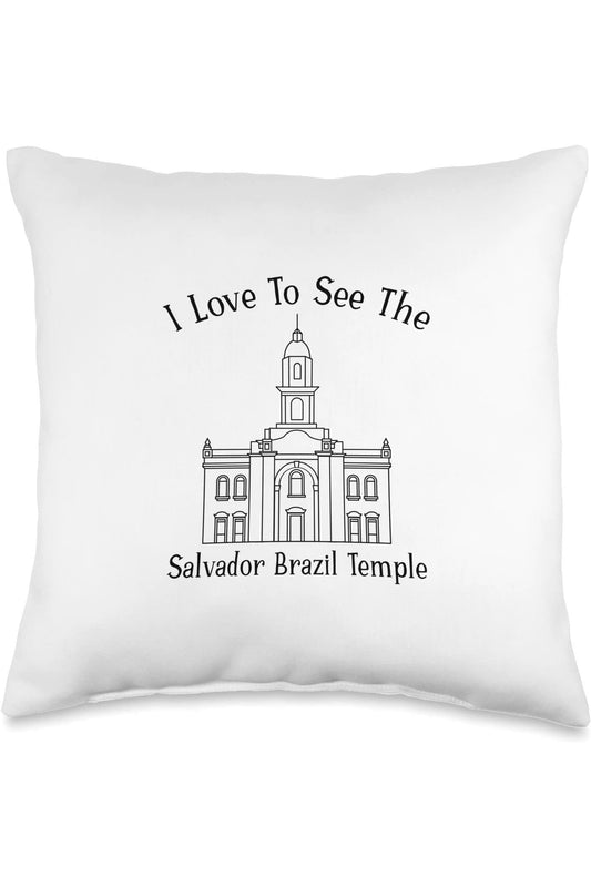Salvador Brazil Temple Throw Pillows - Happy Style (English) US