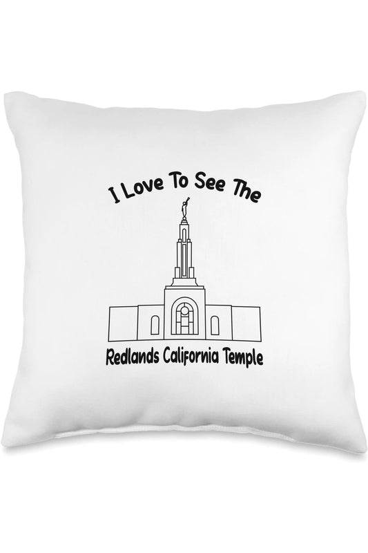Redlands California Temple Throw Pillows - Primary Style (English) US