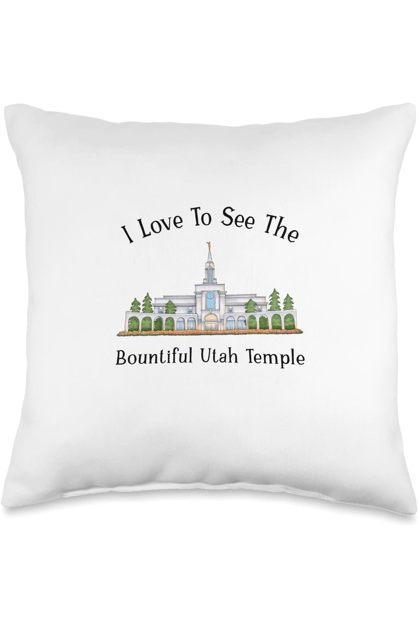 Bountiful Utah Temple Throw Pillows - Happy Style (English) US
