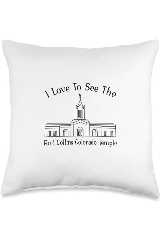 Fort Collins Colorado Temple Throw Pillows - Happy Style (English) US