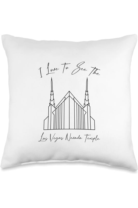 Las Vegas Nevada Temple Throw Pillows - Calligraphy Style (English) US