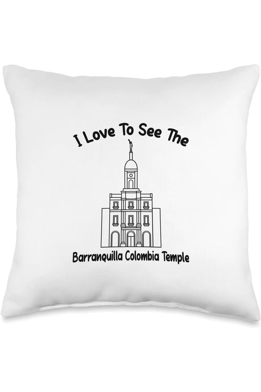 Barranquilla Colombia Temple Throw Pillows - Primary Style (English) US