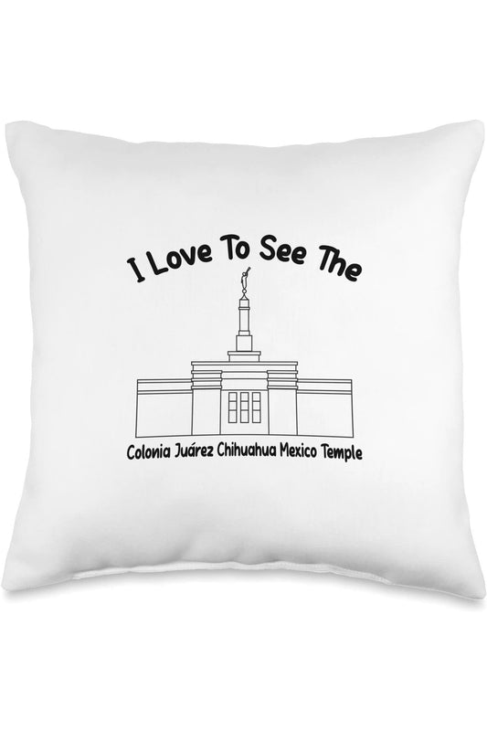 Colonia Juarez Chihuahua Mexico Temple Throw Pillows - Primary Style (English) US
