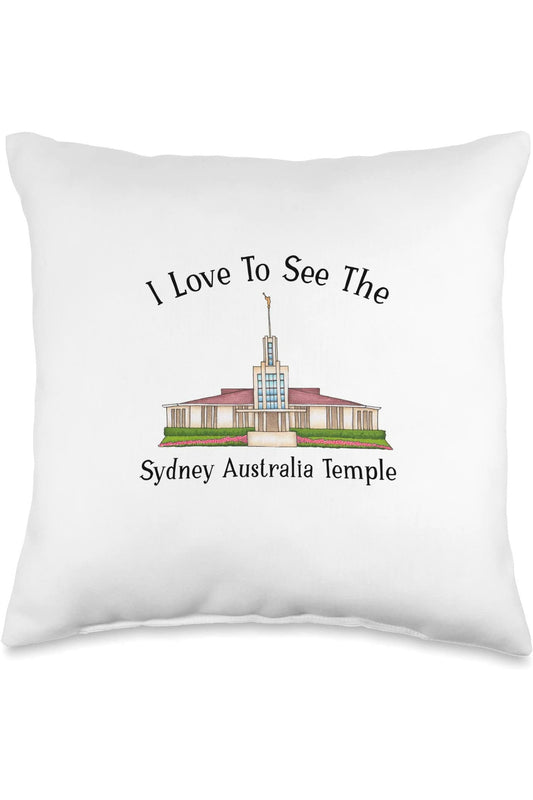 Sydney Australia Temple Throw Pillows - Happy Style (English) US