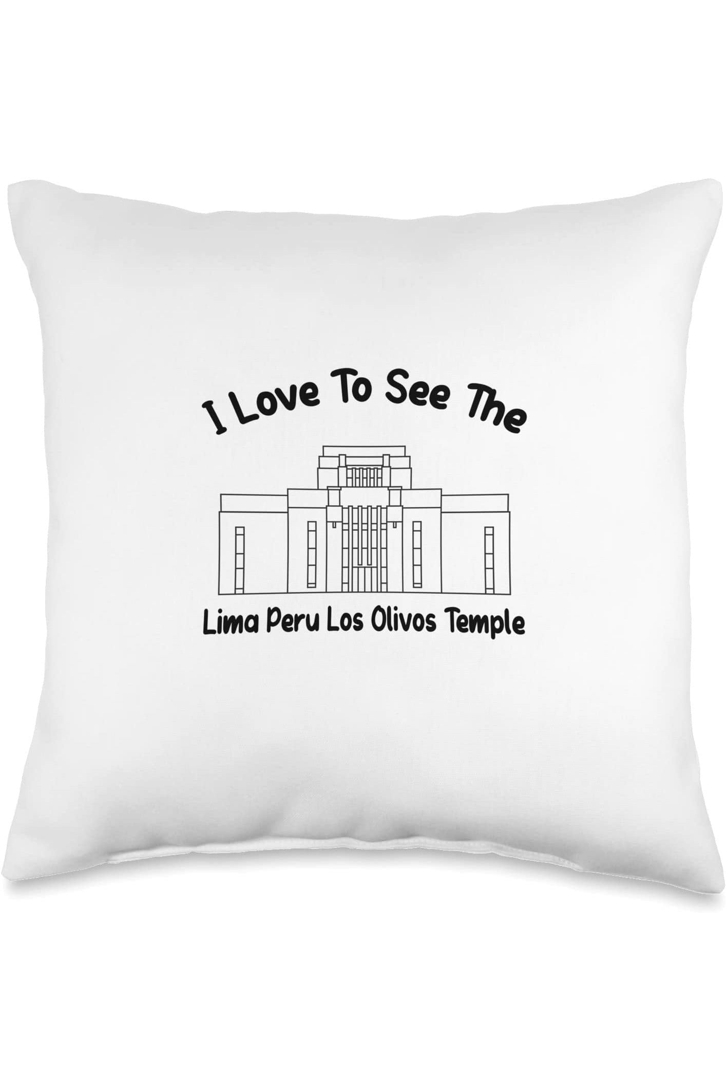 Lima Peru Los Olivos Temple Throw Pillows - Primary Style (English) US