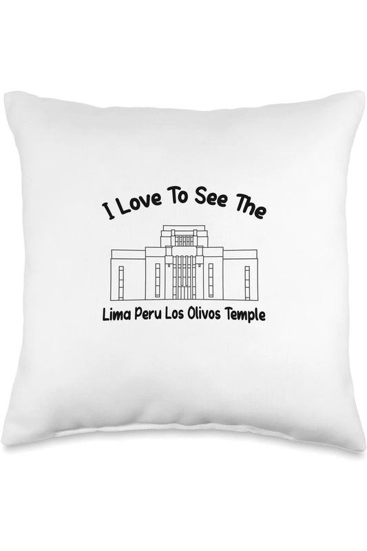 Lima Peru Los Olivos Temple Throw Pillows - Primary Style (English) US