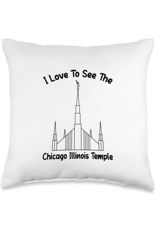 Chicago Illinois Temple Throw Pillows - Primary Style (English) US