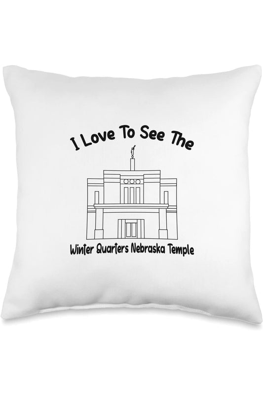 Winter Quarters Nebraska Temple Throw Pillows - Primary Style (English) US