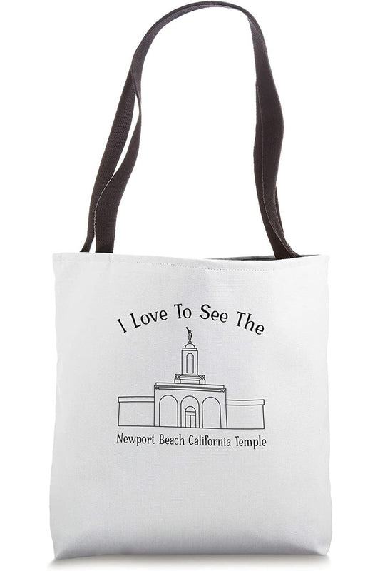 Newport Beach California Temple Tote Bag - Happy Style (English) US