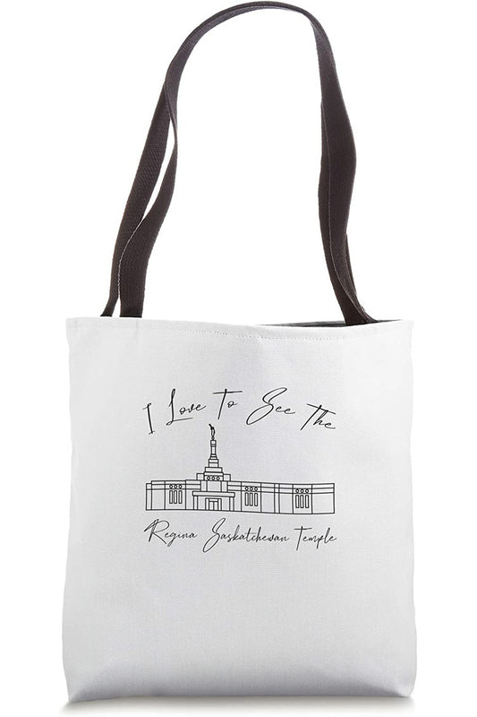 Regina Saskatchewan Temple Tote Bag - Calligraphy Style (English) US
