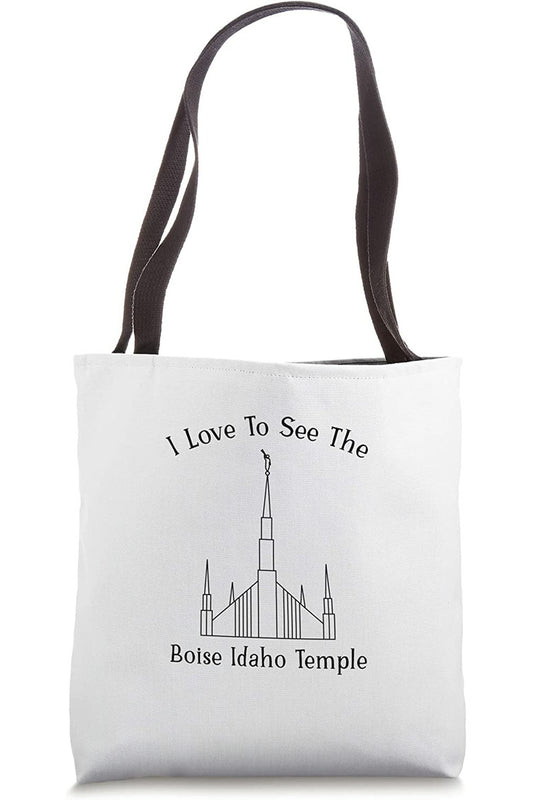 Boise Idaho Temple Tote Bag - Happy Style (English) US