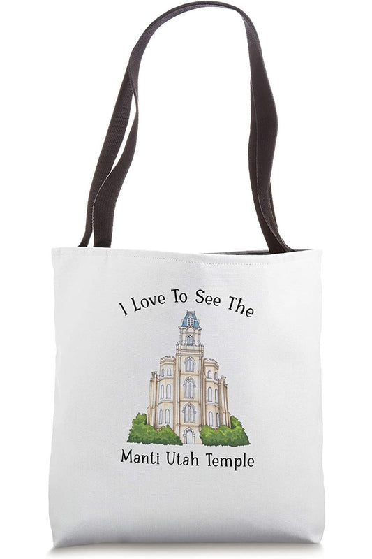 Manti Utah Temple Tote Bag - Happy Style (English) US