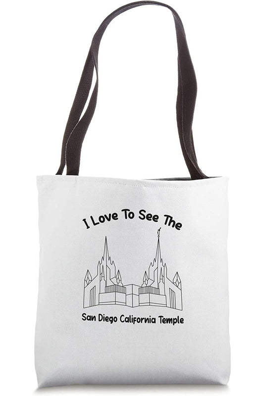 San Diego California Temple Tote Bag - Primary Style (English) US