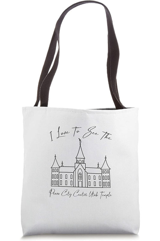 Provo City Center Utah Temple Tote Bag - Calligraphy Style (English) US