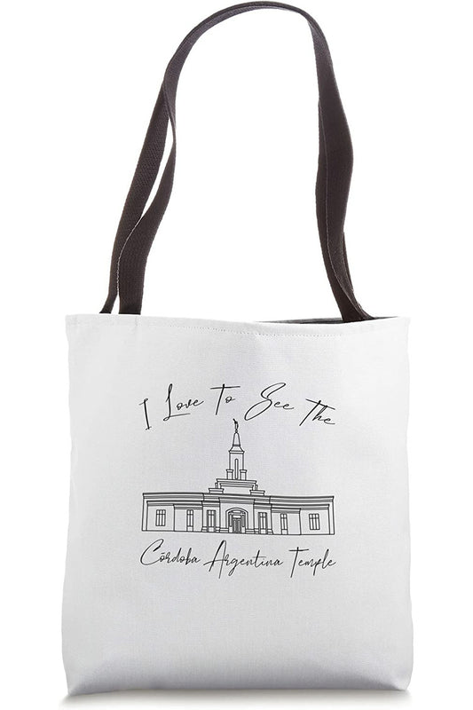 Cordoba Argentina Temple Tote Bag - Calligraphy Style (English) US