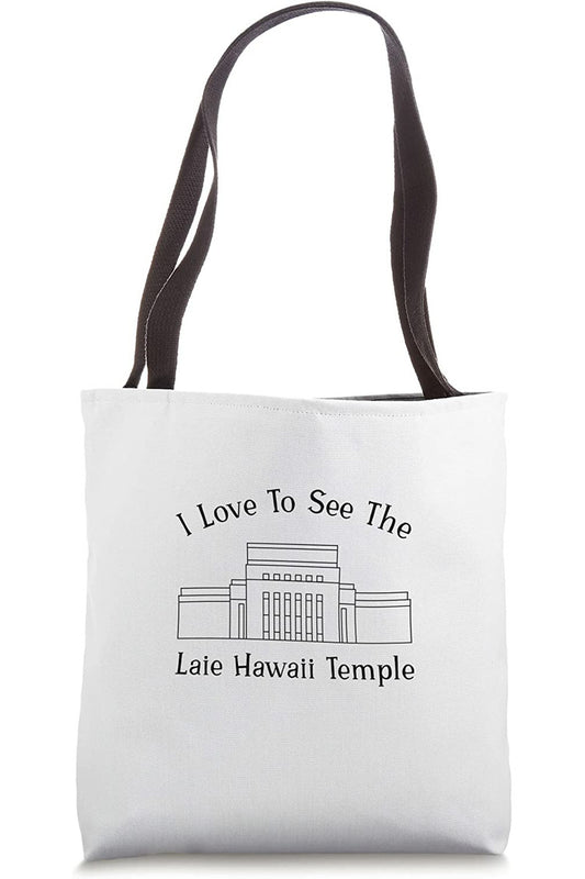 Laie Hawaii Temple Tote Bag - Happy Style (English) US
