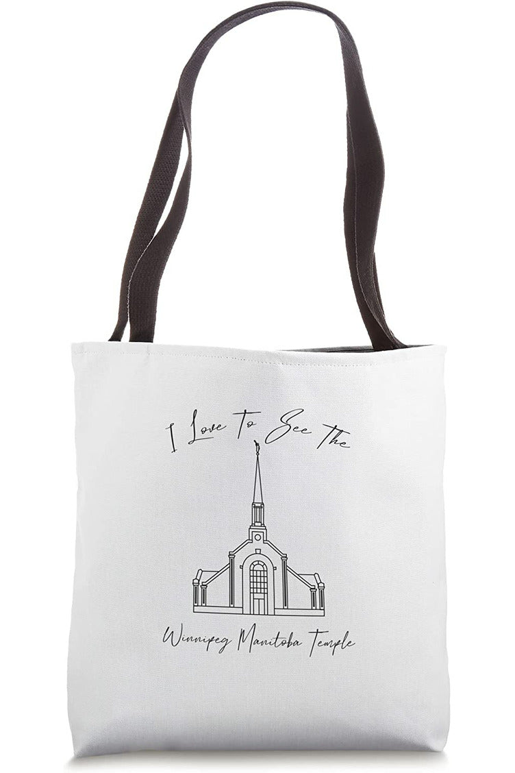 Winnipeg Manitoba Temple Tote Bag - Calligraphy Style (English) US