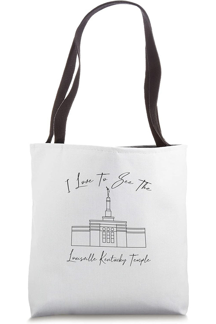 Louisville Kentucky Temple Tote Bag - Calligraphy Style (English) US