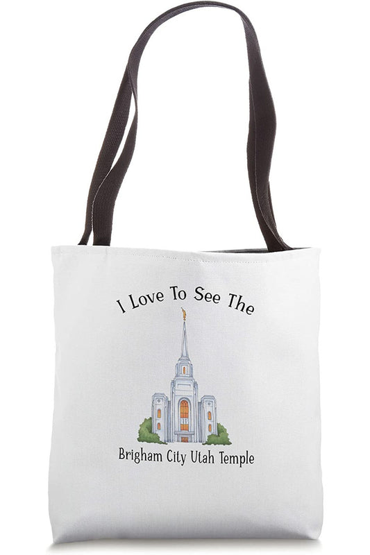 Brigham City Utah Temple Tote Bag - Happy Style (English) US
