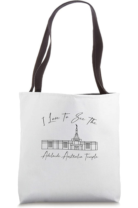 Adelaide Australia Temple Tote Bag - Calligraphy Style (English) US