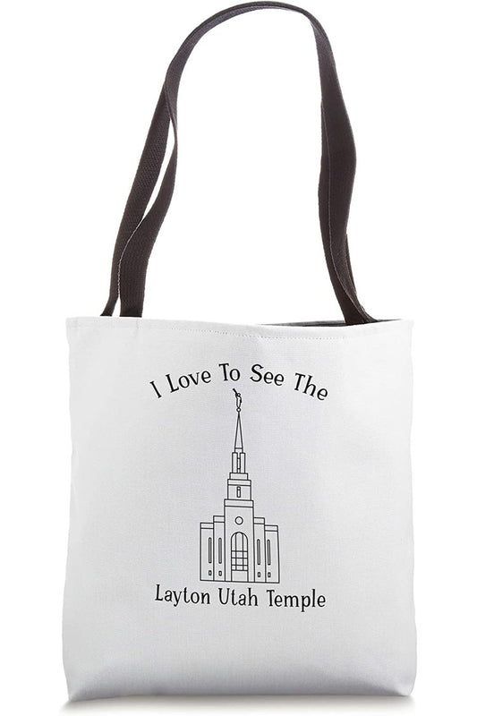 Layton Utah Temple Tote Bag - Happy Style (English) US