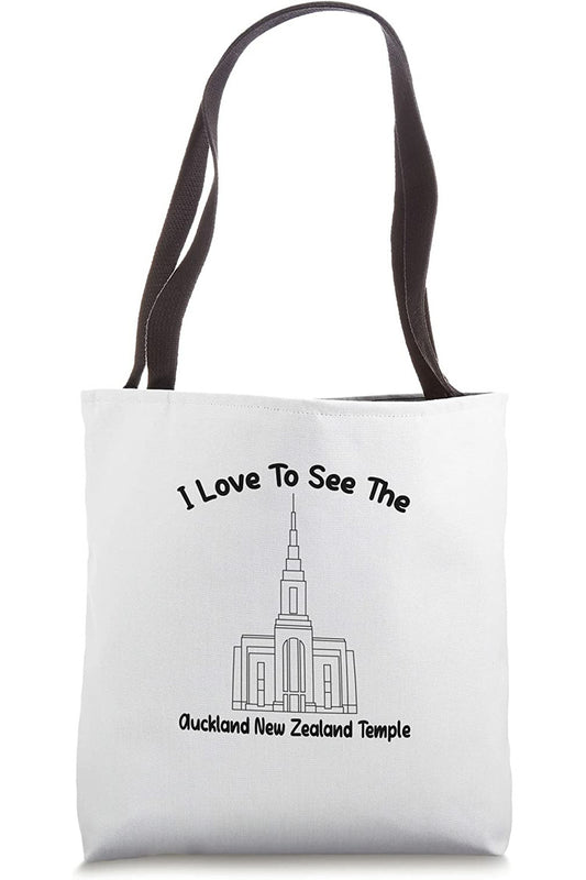 Auckland New Zealand Temple Tote Bag - Primary Style (English) US