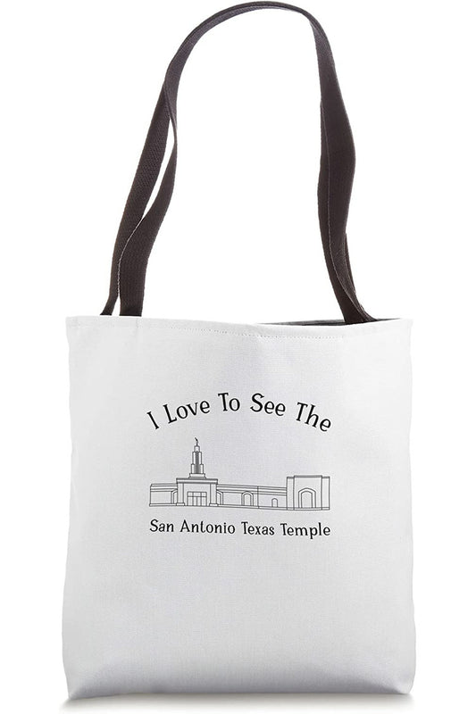 San Antonio Texas Temple Tote Bag - Happy Style (English) US
