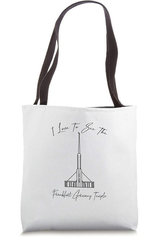 Frankfurt Germany Temple Tote Bag - Calligraphy Style (German) US