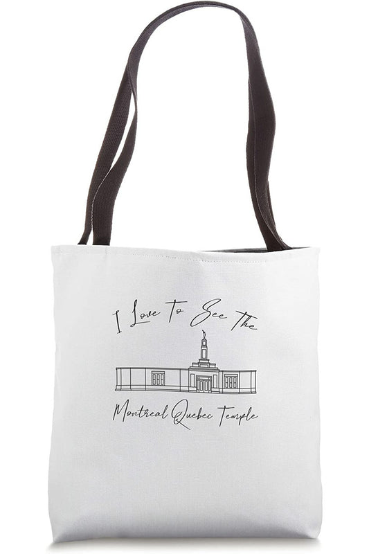 Montreal Quebec Temple Tote Bag - Calligraphy Style (English) US