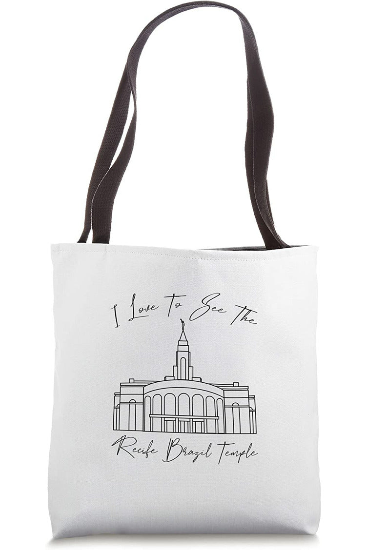 Recife Brazil Temple Tote Bag - Calligraphy Style (English) US