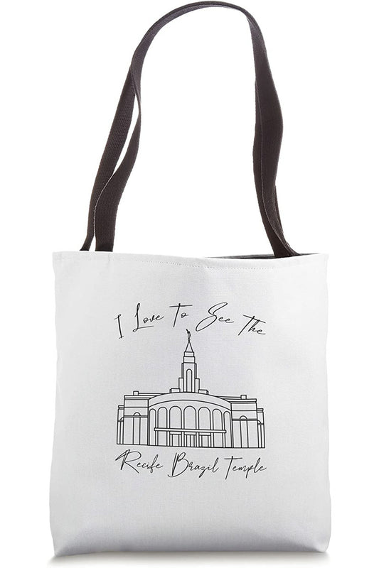 Recife Brazil Temple Tote Bag - Calligraphy Style (English) US