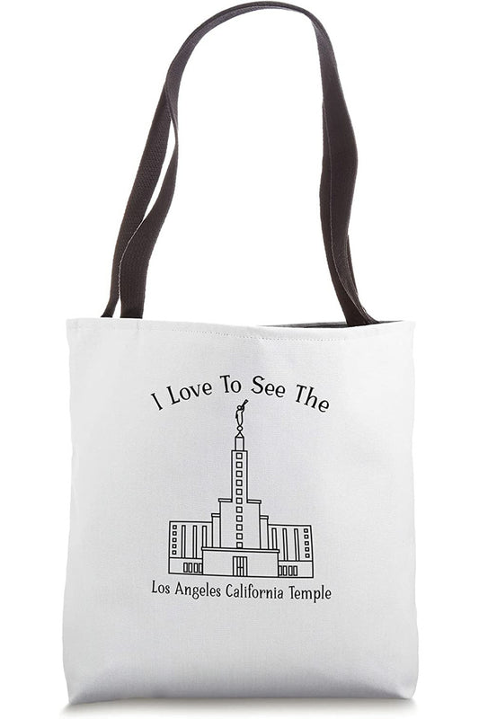 Los Angeles California Temple Tote Bag - Happy Style (English) US