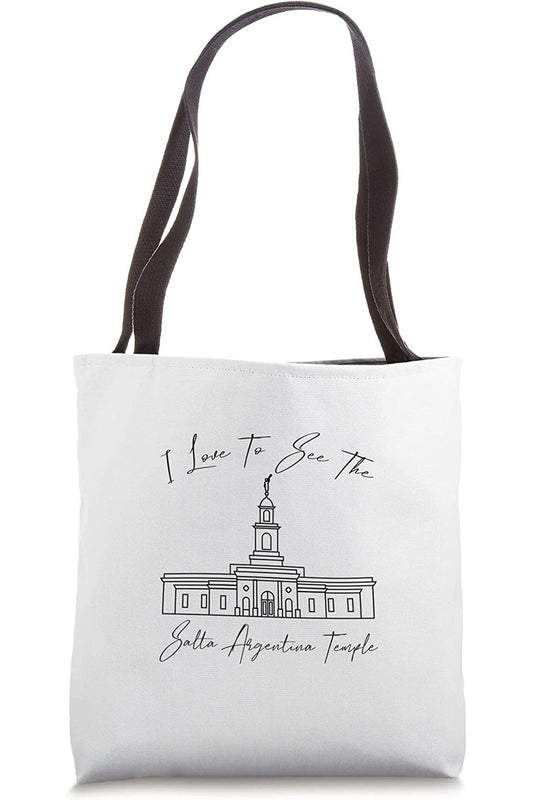 Salta Argentina Temple Tote Bag - Calligraphy Style (English) US