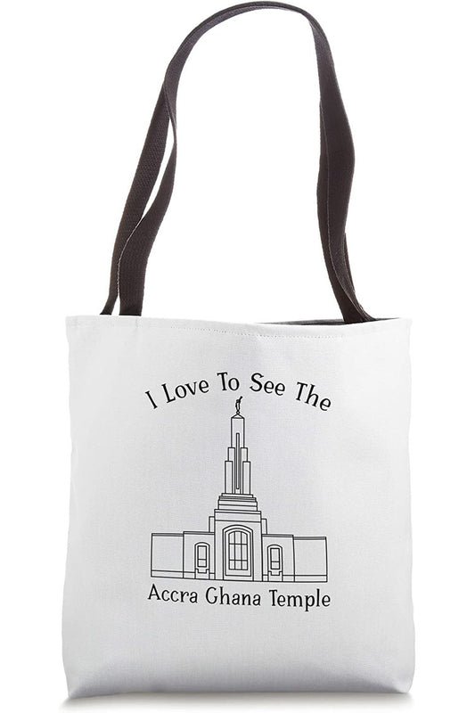 Accra Ghana Temple Tote Bag - Happy Style (English) US