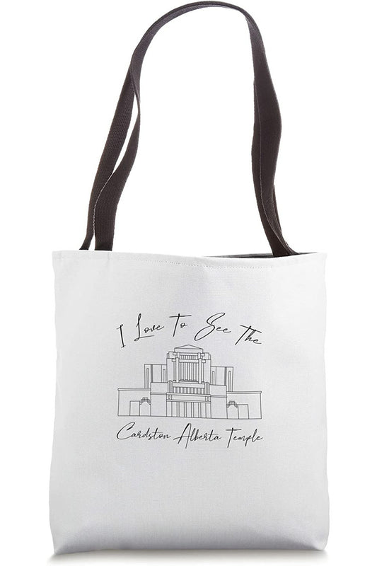 Cardston Alberta Temple Tote Bag - Calligraphy Style (English) US
