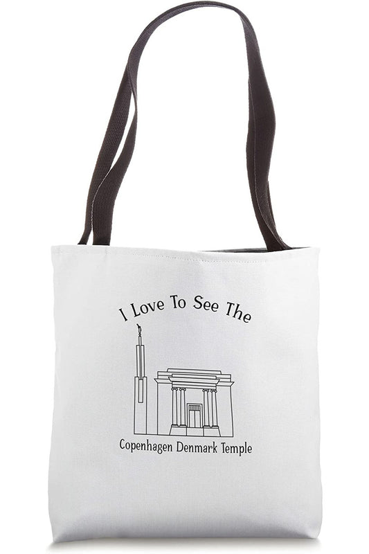 Copenhagen Denmark Temple Tote Bag - Happy Style (English) US