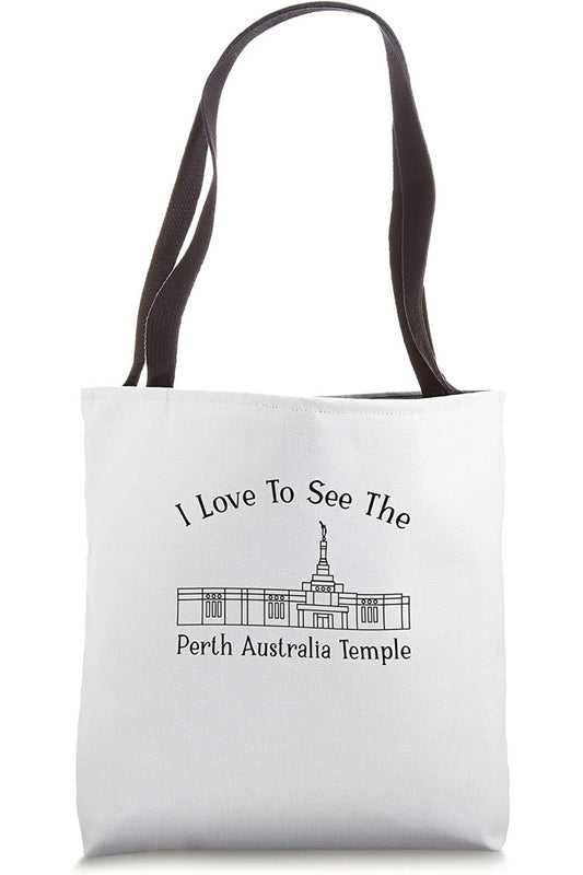 Perth Australia Temple Tote Bag - Happy Style (English) US