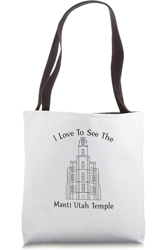 Manti Utah Temple Tote Bag - Happy Style (English) US