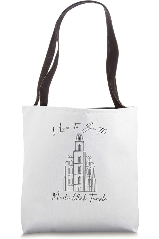 Manti Utah Temple Tote Bag - Calligraphy Style (English) US