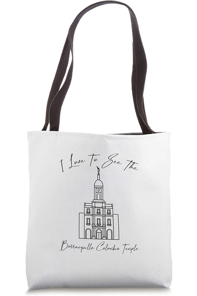 Barranquilla Colombia Temple Tote Bag - Calligraphy Style (English) US