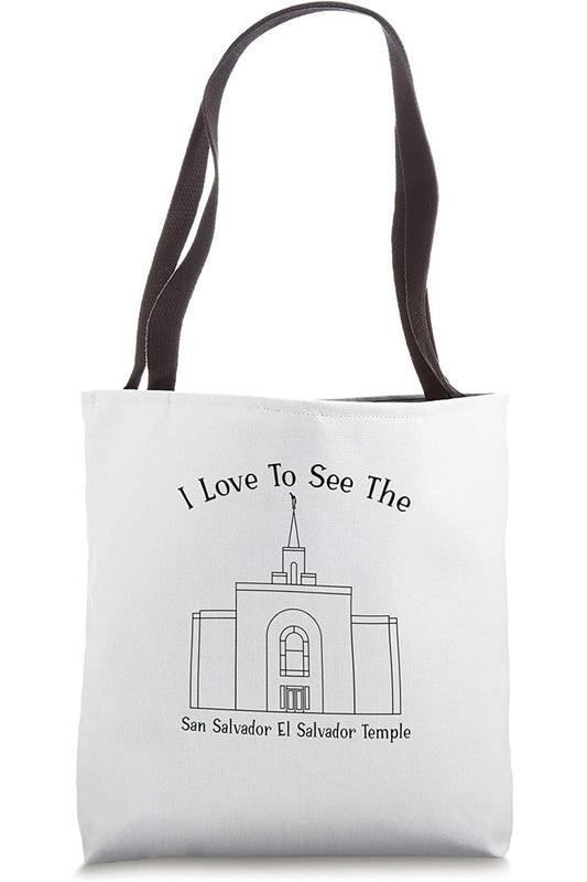 San Salvador El Salvador Temple Tote Bag - Happy Style (English) US