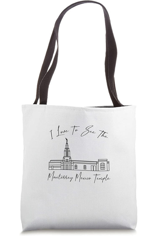 Monterrey Mexico Temple Tote Bag - Calligraphy Style (English) US