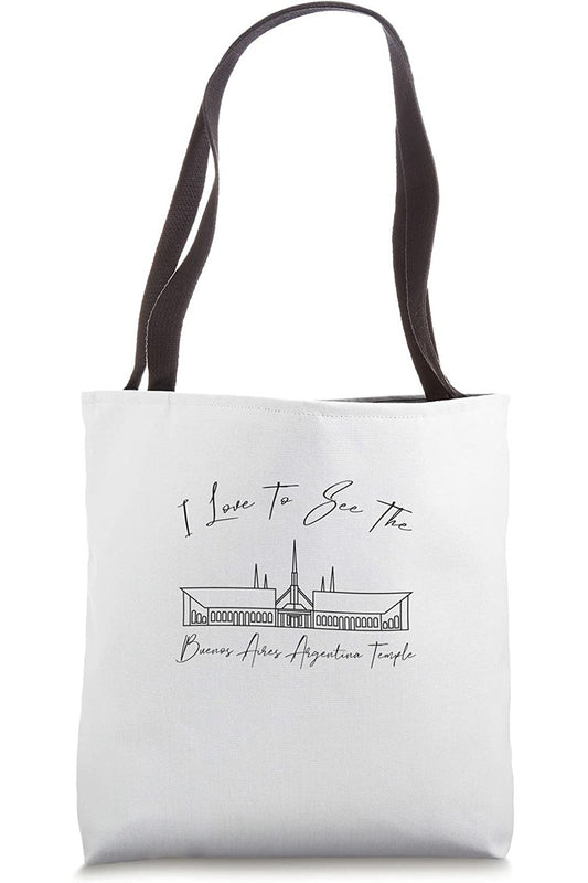 Buenos Aires Argentina Temple Tote Bag - Calligraphy Style (English) US
