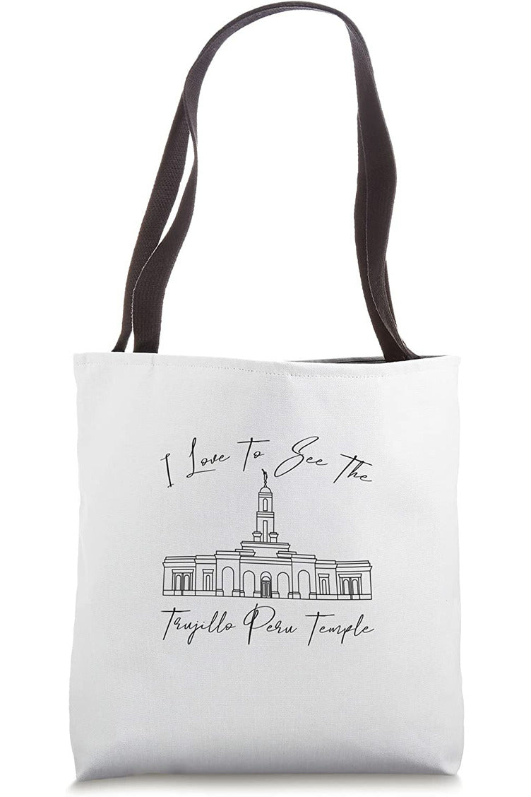 Trujillo Peru Temple Tote Bag - Calligraphy Style (English) US