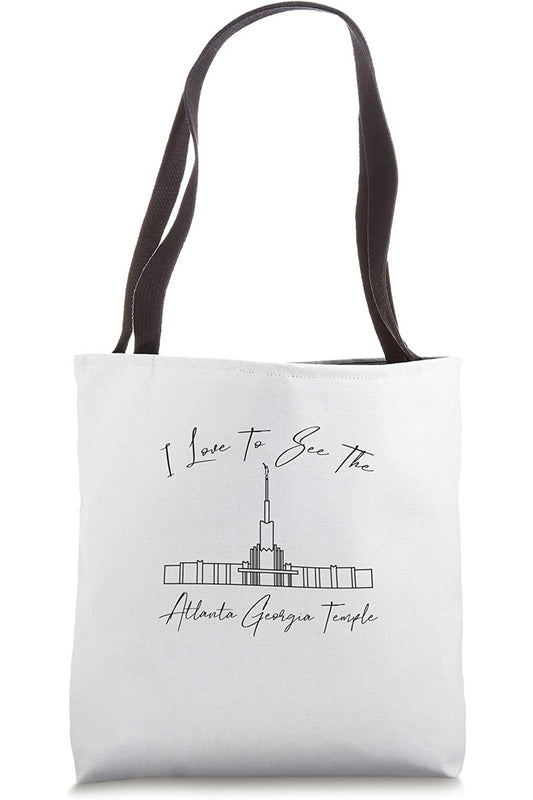 Atlanta Georgia Temple Tote Bag - Calligraphy Style (English) US