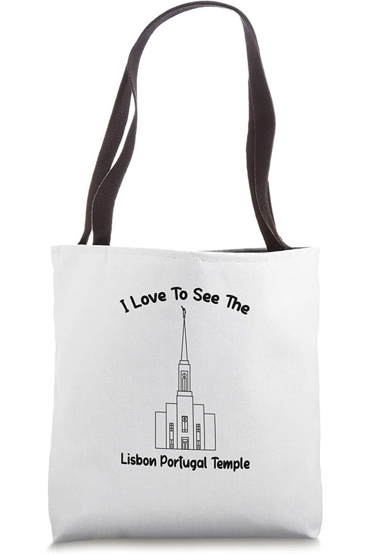 Lisbon Portugal Temple Tote Bag - Primary Style (English) US