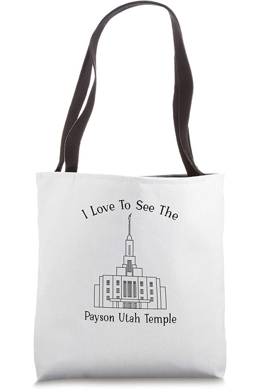 Payson Utah Temple Tote Bag - Happy Style (English) US