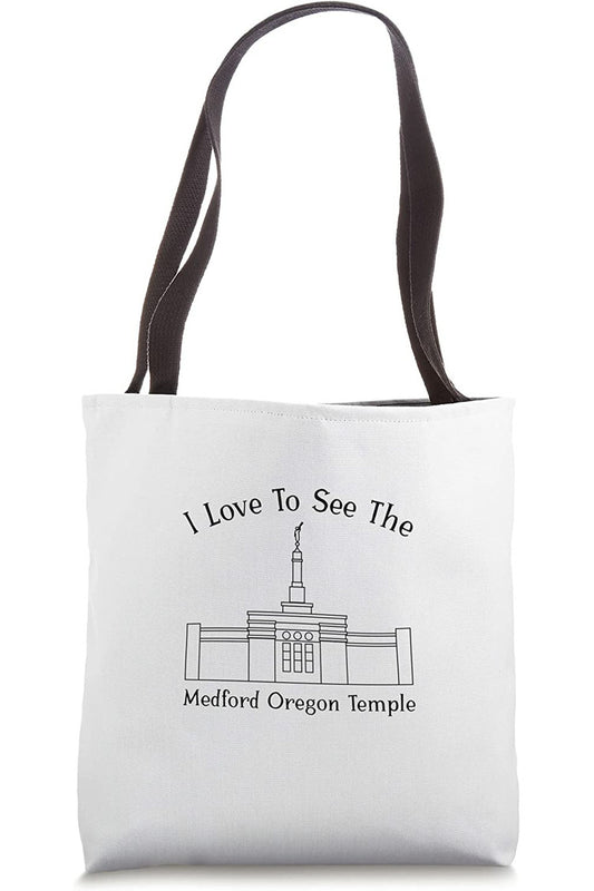 Medford Oregon Temple Tote Bag - Happy Style (English) US