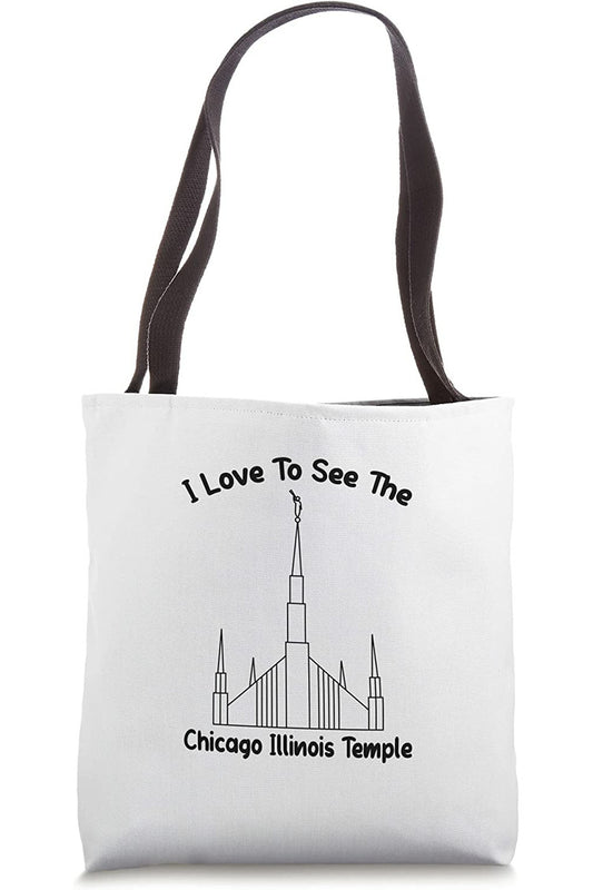 Chicago Illinois Temple Tote Bag - Primary Style (English) US